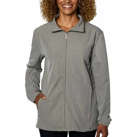 Hang Ten Womens Gray Full Zip UPF 50+ Water Repellant  Hybrid Jacket  Size L NWT - Picture 1 of 13